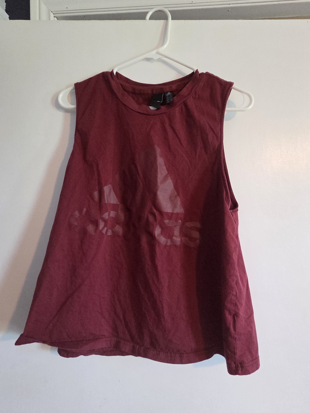 adidas Women's Burgundy Sleeveless Logo Tank